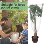 ANPHSIN 6 Pcs Winter Plant Film Cover with Drawstring - 35" x 59" Plastic Plant Cover Freeze Protection Transparent Waterproof Plant Shelter Bag for Outdoors Garden Plants Shrubs Sapling Crops
