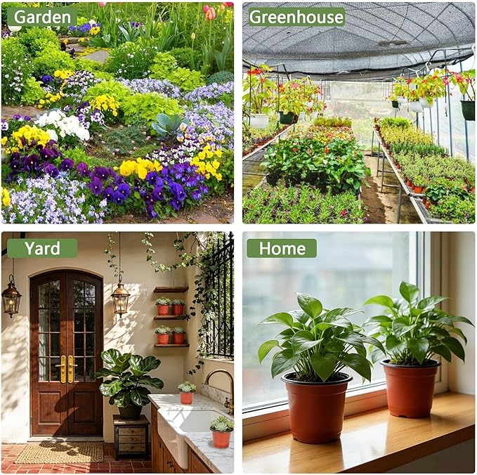 Augshy 110 Pcs 3.5 Inch Plastic Plant Pots, Nursery Pots for Succulents Seedlings, Small Plant Pots with Drainage Holes, Plastic Garden Pots for Home Gardening