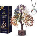 Bonsai Tree - Crystals and Healing Stones - Living Room Decor - Crystal Tree Tree of Life - Gem Tree Stones - Feng Shui and Money - Shelf Decor for Office