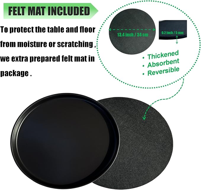 Yukfona Ceramic Plant Saucer Pot Tray 2 pack-12 Inch, Planter Saucers 4 5 6 7 8 9 10 11 12 Inch for Indoors Outdoor, Durable Sturdy Flower Drainage Tray for Glazed Pots Base (12.5 Inch-2-Black)