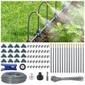 49FT 1/4" Quick-Connect Drip Irrigation System Kit, Automatic Garden Watering System with 15 Pcs Adjustable Spray Nozzles for Garden, Greenhouse, Yard, Lawn
