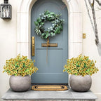ATTGREAT Artificial Flowers Outdoor Faux Plants UV Resistant Fake Patio Flowers Plastic Greenery Plnats Outside Bulk for Spring Garden Hanging Planter Home Vase Decor, 12 Bundles (Yellow)