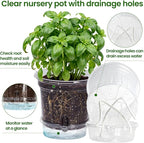 MIXC 12 Packs 6.5 Inch Self Watering Pots for Indoor Plants - Clear Nursery Plant Pots with Drainage, Deep Visible Reservoir - Flower Planter Outdoor with Wicking Rope