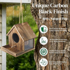 DIY Wooden Hummingbird House Assembly Kit for Outside Hanging, Ideal Bluebird House for Outdoors with Transparent Viewing Window, Built-in Bird Feeder, Gift for Bird Lovers, Great Garden Decoration