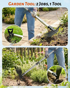 Weed Puller Tool with 70" Long Handle, Heavy Duty 2-in-1 Weeder & Garden Hoe, Uprooting Tool for Lawn, Yard, Patio & Garden, Hand Weed Rake for Efficient Gardening (70 inch)