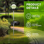 GIGALUMI Solar Garden Lights 6 Pack, Solar Lights Outdoor Decorative Waterproof, Outdoor Solar Lights for Yard Decorations, Multi-Colored Changing Garden Globe Cracked Glass Ball with LED Lights