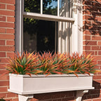 Ouddy Decor 20 Pcs Fake Outdoor Plants Artificial Grass Greenery Stems Faux Plastic Plants UV Resistant for Spring Summer Indoor Outside Garden Planter Pathway Porch Patio Window Home Decor, Orange