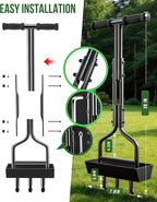 vanpein Lawn Aerator Garden Tool with Soil Core Tray, 38” Manual Grass Plug Aerators, Coring Aeration Tools for Gardening, Soil Compaction, Lawn Yard Care