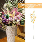 Uonlytech Artificial Oncidium Orchid Fake Flower Stem Orange Silk Simulation DIY Home Vase Decoration for Living Room Table Party Festive Adornment