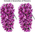 Faux Bougainvillea Artificial Flowers Plants for Outdoors Outside Decoration, 2pcs Fake Flowers Silk Long Trailing Vines UV Resistant Realistic for Front Door Porch Planter Urn Patio Balcony Yard, Mix