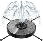 Yzert Solar Fountain, 3-Level Adjustable Water Height, 3.5W Glass Powerful Outdoor Fountain Pump with Rotating Rods & 7 Nozzles for Bird Bath, Garden, Pond, Patio, Flower Pot (2026 Model, Black)