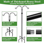 LWWTBS Double Shepherds Hooks for Outdoor (2Pack,76 inch) Heavy Duty Adjustable Bird Feeder Pole Garden Decor Shepherds Hook for Hanging Bird Feeder, Plant Baskets, Hummingbird Feeder for Outside