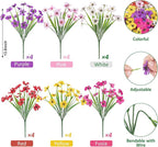 Roberly 24 Bundles Artificial Flowers for Outdoors UV Resistant Silk Fake Flowers Faux Plastic Plants for Porch Garden Window Box Indoor Outdoor Spring Summer Home Farmhouse Decor, Multicolor