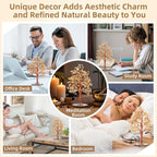 Hopeseed Citrine Chakra Crystal Tree of Life Handmade Bonsai Healing Crystals Tree for Home, Desk, Living Room, Office Decor for Positive Energy, Money, Good Luck Birthday Gift for Women, Mom, Men