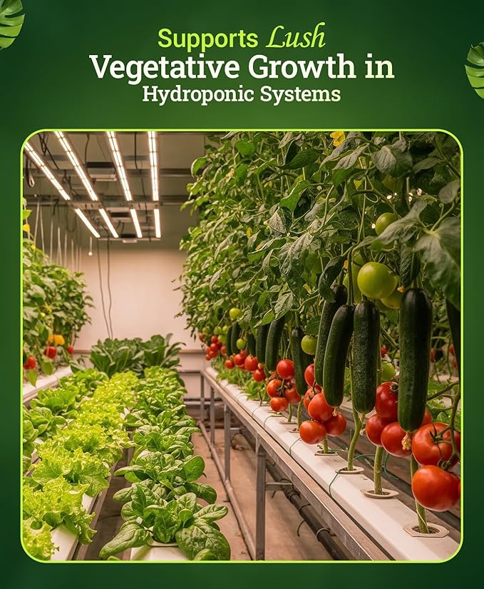 FoxFarm Grow Big Hydroponic Plant Food - 3-2-6 Liquid Plant Fertilizer for Lush Vegetative Growth in Hydroponic Systems - Liquid Concentrate with Earthworm Castings & Micronutrients - 1 Gallon