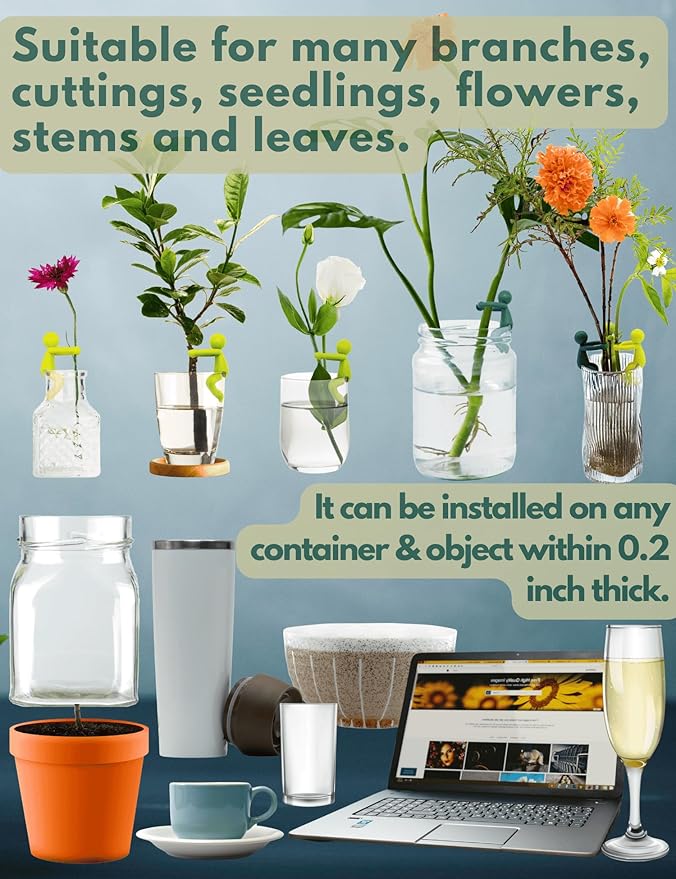 Plant Propagation Buddy - Cute Plant Support for Sprouts, Stems, and Cuttings; 6PCS Leaf Friend Plant Stem Support；Fun and Decorative Indoor Accessories; Ideal Gifts for Plant Lovers