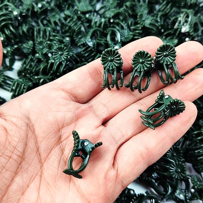 GXXMEI 400PCS Orchid Clips for Plants Support - Dark Green, for Small - Middle Climbing Plants Vine Plants & Single Stem Plants