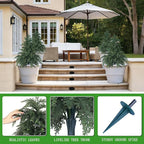 Yangrass 2 Pack 24" Cypress Topiary Trees Artificial Outdoor with Ground Spike, UV Resistant Fake Shrubs Bushes Faux Cedar Pines Trees, Real Touch Faux Evergreen Plants for Home Front Porch Garden