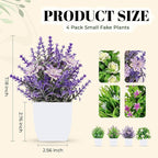 Der Rose 4 Pack Small Fake Flowers Plants Spring Decorations for Centerpiece Table Decorations Desk Home Bathroom Office Decor