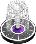 SZMP Solar Fountain 3.5W Bird Bath Fountains with Flower Upgraded Glass Panel, Solar Powered Water Fountain with 7 Nozzles & 4 Fixer, Solar Fountain Pump for Bird Bath, Garden, Pond, Pool (White)