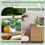2 Pack Artificial Potted Plants, 16" Fake Plants Indoor in White Pots for Home Bathroom, Office Desk, Shelf - Realistic Faux Greenery Desk for Living Room, Kitchen, Farmhouse Decor