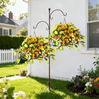 Hommyea Artificial Fake Hanging Flowers Plants Basket for Outdoors Outside Decoration UV Resistant Faux Silk Flowers Look Real Plastic Flowers for Spring Planters Home Porch Patio Garden Decor