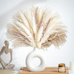 70PCS Natural Dried Pampas Grass Boho Home Decor Bouquet Phragmites Dried Flowers Bouquet for Wedding Floral Arrangements Living Room Decorations (70PCS)
