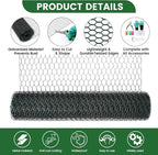Plant Protectors from Animals, 32.8ftx16inch, DIY Cuttable Plant Cage for Vegetable Gardens, Tree Saplings & Potted Plants, Easy to Install Protection for Gardeners & Outdoor Growing (Black)
