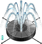 Solar Fountain with 3 Spray Height, Works in Shade, 3.5W Glass Solar Bird Bath Fountains with 2000mAh Battery and 4 Rotating Rods, 7 Nozzles, Outdoor Water Fountain Pump for Garden, Pool, Pond