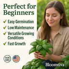 2600 Genovese Basil Seeds for Planting – Heirloom Non-GMO Herb Seeds for Hydroponic Garden Indoor & Outdoors Herb Garden - USA Grown, High Germination (Ocimum basilicum)