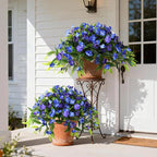 Hommyea Artificial Fake Hanging Flowers Plants Basket for Outdoors Outside Decoration UV Resistant Faux Silk Flowers Look Real Plastic Flowers for Spring Planters Home Porch Patio Garden Decor