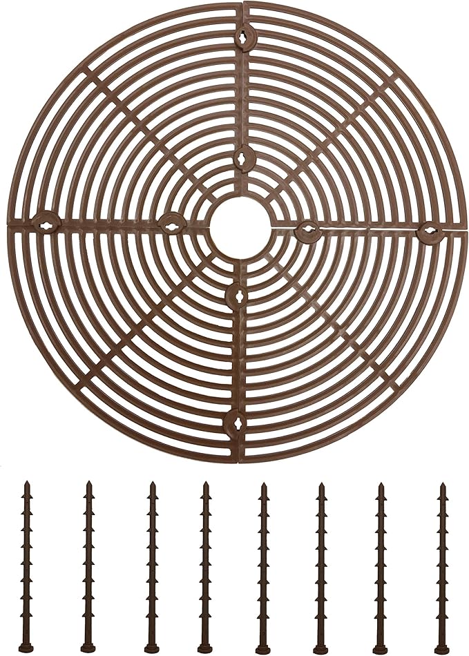 Plant Pot Grid Flower Pot Cover Cat Baby Safety to Protect Children Pets Plant Brown 11.8" Pack of 2