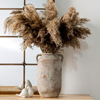 Large Flower Vase Home Decor - 12 inch Tall Ceramic Farmhouse Rustic Table Vases with Handle Living Room Decoration Decorative Modern Vintage for Floor Kitchen Shelf Coffee Dining Desk Fireplace