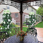 RECUTMS Artificial Hanging Rose Plant 4Pieces 3.3Ft Faux Ivy Plants Fake Outdoor Flowers Vines,UV Resistant for Wedding, Home, Office, Arch,Arrangement Decoration (White)