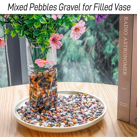 CJGQ 2.4lb Aquarium Gravel for Plants, 1/4Inch Fish Tank Gravel for Succulent Cactus and Bonsai, Decorative River Rocks Pebbles for Gardening, Flower Pots, Landscaping,Terrarium