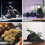 Black Lava Rocks for Aquarium Fire Pit Succulent Planters Bonsai Landscaping Garden Décor 5lb Lava Stone for Fish and Plants(3pcs 4-6 inches)