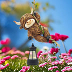Hanging Highland Cow Decor: Garden Cow Statues with Solar Lantern Tree Decorations for Outdoor Yard Lawn Patio Porch Ideal Gardening Gifts for Mom Grandma Women
