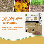 Vermiculite Bliss (16 Qts) - Organic Vermiculite for Gardening - 100% Natural Soil Amendment - Bulk Vermiculite for Plants, Potting Soil, & Seed Starting - Mixes with Garden Soil & Perlite for Plants