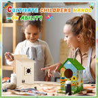 Liliful 8 Pack Birdhouse Crafts for Kids, Wooden Creative DIY Bird House Kits Arts and Crafts Set for Kids and Adults, Spring Birthday Gifts for Toddlers Ages (Playful Style)
