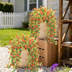 Fake Artificial Hanging Flowers for Outdoors, 2 Pcs Fake Hanging Plant Spring Summer Decor, UV Resistant No Fade Faux Silk Daisy Flower for Front Door Porch Planter Patio Yard Garden(Orange Yellow)