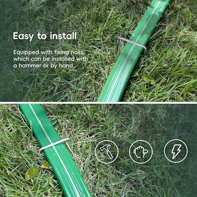 50 FT Sprinkler Soaker Hose for Garden Lawn Effortless Watering, Heavy-Duty No-Kink Irrigation Hose with Holes, More Energy Efficient Irrigation Systems, Ideal for Gardens, Yards