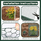 16.4FT x16IN Plant Protectors from Animals,Free-Cut Metal Chicken Wire for Outdoor Plants to Keeping Rabbits Squirrels Chicken Animals Out