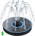 Yzert Solar Fountain with 2000 mAh Battery Backup Works in Cloudy, Glass Solar Powered Bird Bath Fountains with 7 Nozzles, 3.5 W Solar Fountain Pump for Birdbath,Garden, Outdoor, Pond (Blue)