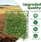 Cucumber Trellis - 49.4"*49.4" Metal Garden Trellis for Climbing Plants, Garden Trellis with Plastic-Coated Steel Pipe, A Frame Trellis for Cucumbers, Peas, Morning Glories(Green)