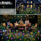 Solar Garden Lights Outdoor: Waterproof 2-Pack DIY Decorative Firework Lights with 2 Modes for Yard Patio Pathway Outside Fairy Decor - Christmas Gifts for Women Mom Mothers Day Multicolor
