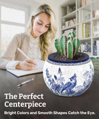 PieceRelax 3D Puzzle Planter 80 Pieces - Flower Pot - Oriental Birds and Flowers, for Mom, Home Decor Flower Pots for Indoor Cactus, Succulents Pots [K1115]