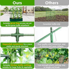 ROADPLUM Cucumber Trellis for Climbing Plants with Grow Bag, 61" Tall Metal U-Frame Garden Trellis for Raised Bed with Garden Netting and Plant Clip Plant Ties for Vegetables, Squash, Pea, Grape