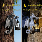 Solar Garden Outdoor Statues Lights Dragon Garden Sculptures Birthday Housewarming Gifts for Women Mom Grandma for Patio Yard Lawn Backyard Decorations