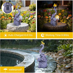 MuliVid Elephant Garden Statue Solar Lights Outdoor Garden Decor for Patio, Yard, Lawn, Balcony Elephant Decor Birthday Gifts for Women Mom Grandma Animal Lovers