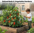 Cucumber Trellis for Raised Bed, Garden Trellis for Climbing Plants Outdoor, Metal Arch Trellis U-Shape Vegetables Support for Tomotoes Grape Vines Beans Peas (Green, 31.5" L x 24" W x 48" H)